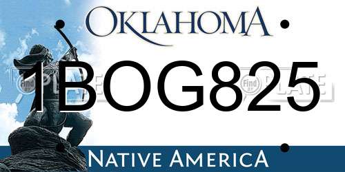 1BOG825 Oklahoma License Plate