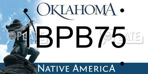 1BPB75 Oklahoma License Plate