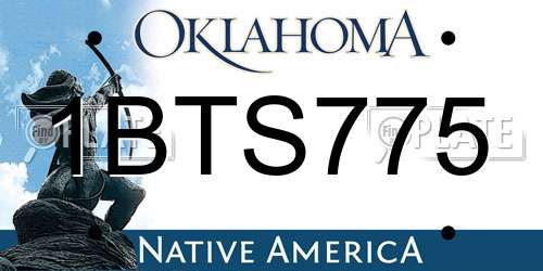 1BTS775 Oklahoma License Plate