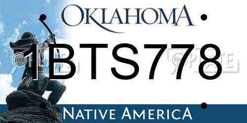 1BTS778 Oklahoma License Plate