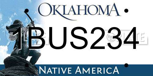1BUS234 Oklahoma License Plate