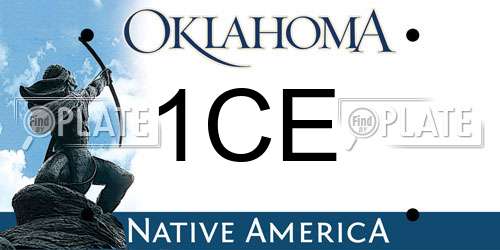 1CE Oklahoma License Plate