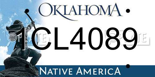 1CL4089 Oklahoma License Plate