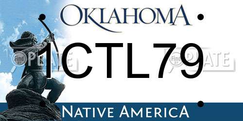 1CTL79 Oklahoma License Plate
