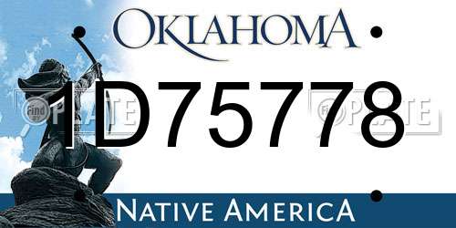 1D75778 Oklahoma License Plate