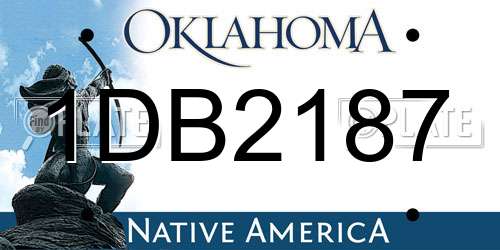1DB2187 Oklahoma License Plate