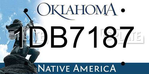 1DB7187 Oklahoma License Plate