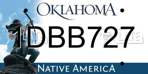 1DBB727 Oklahoma License Plate