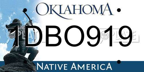 1DBO919 Oklahoma License Plate