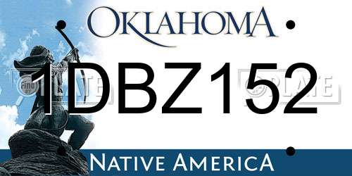 1DBZ152 Oklahoma License Plate