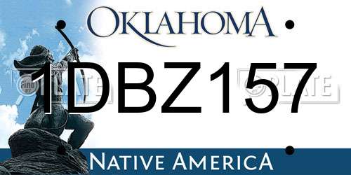 1DBZ157 Oklahoma License Plate