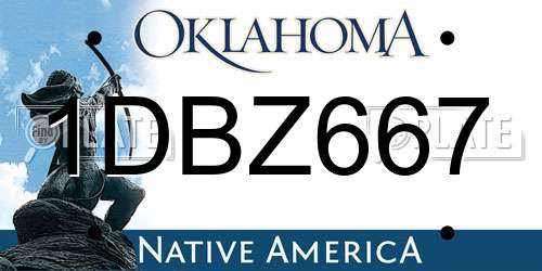 1DBZ667 Oklahoma License Plate