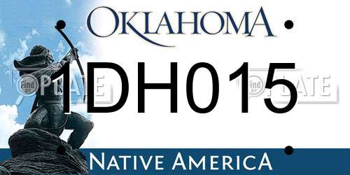 1DH015 Oklahoma License Plate