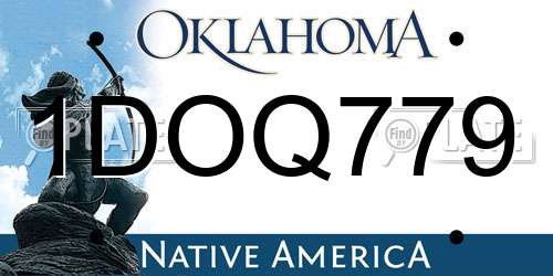 1DOQ779 Oklahoma License Plate