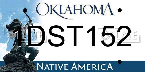 1DST152 Oklahoma License Plate