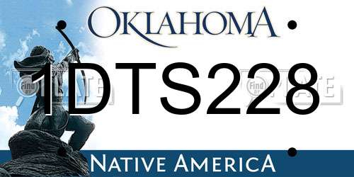 1DTS228 Oklahoma License Plate