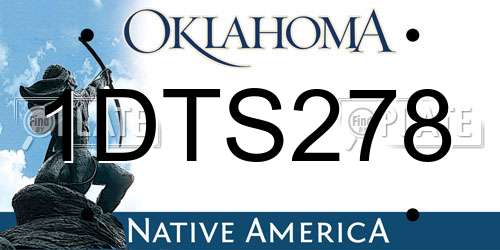 1DTS278 Oklahoma License Plate