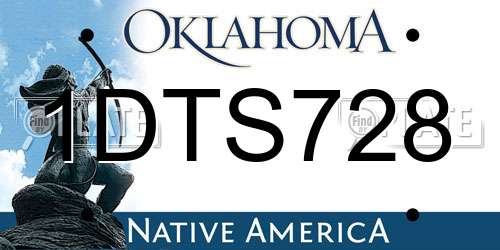 1DTS728 Oklahoma License Plate