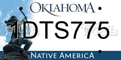 1DTS775 Oklahoma License Plate
