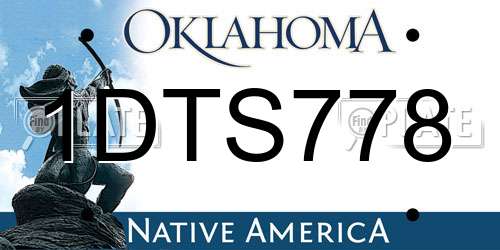 1DTS778 Oklahoma License Plate