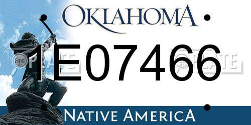 1E07466 Oklahoma License Plate