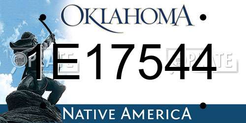 1E17544 Oklahoma License Plate