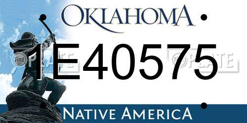 1E40575 Oklahoma License Plate