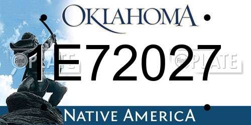 1E72027 Oklahoma License Plate