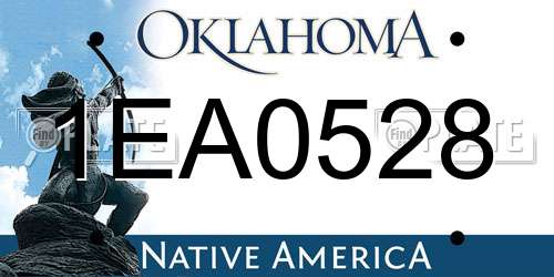 1EA0528 Oklahoma License Plate