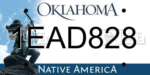 1EAD828 Oklahoma License Plate