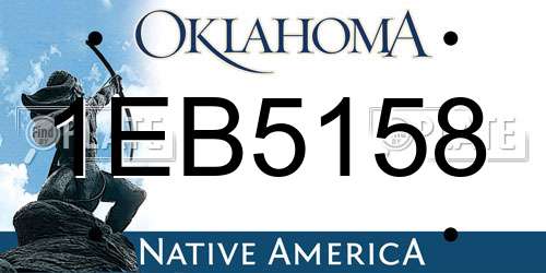 1EB5158 Oklahoma License Plate