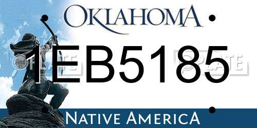 1EB5185 Oklahoma License Plate