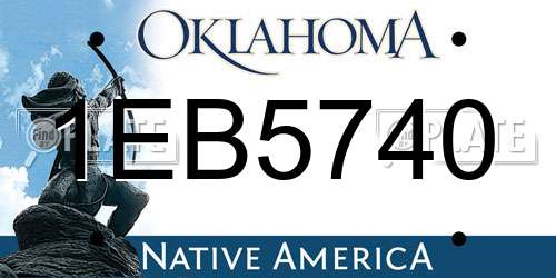 1EB5740 Oklahoma License Plate