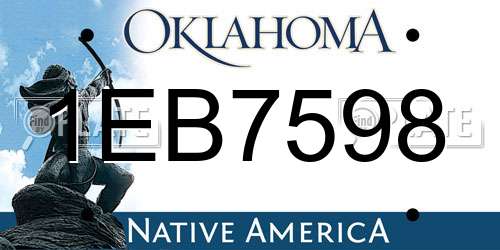 1EB7598 Oklahoma License Plate