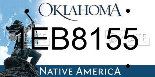 1EB8155 Oklahoma License Plate
