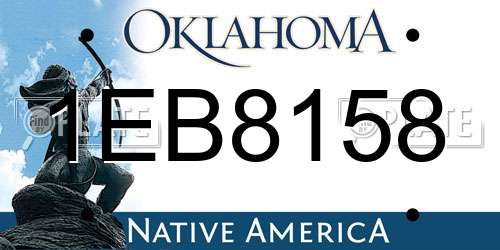 1EB8158 Oklahoma License Plate
