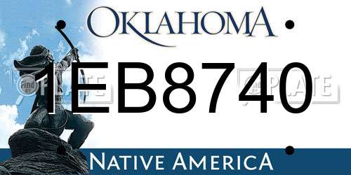 1EB8740 Oklahoma License Plate