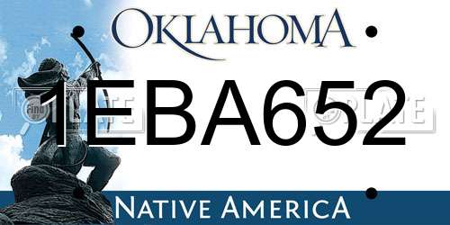 1EBA652 Oklahoma License Plate