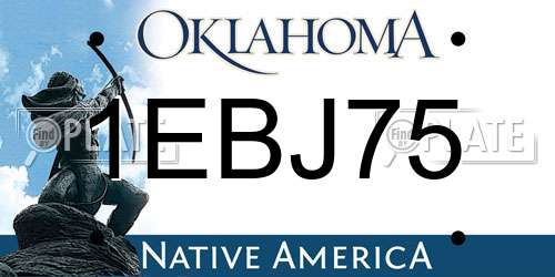 1EBJ75 Oklahoma License Plate
