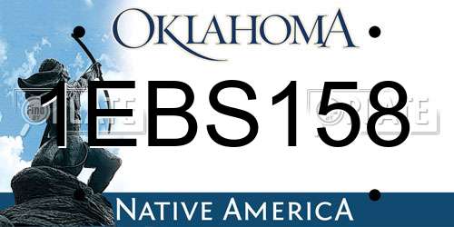1EBS158 Oklahoma License Plate