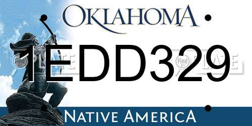 1EDD329 Oklahoma License Plate