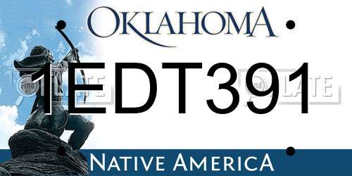 1EDT391 Oklahoma License Plate