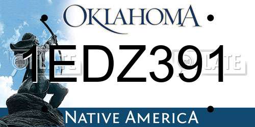 1EDZ391 Oklahoma License Plate