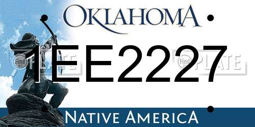 1EE2227 Oklahoma License Plate
