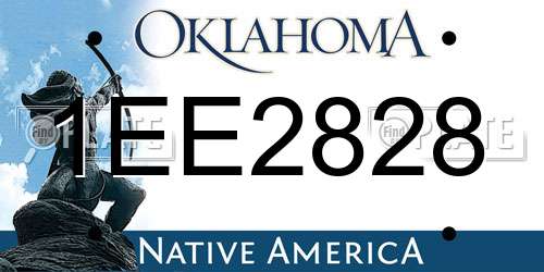 1EE2828 Oklahoma License Plate