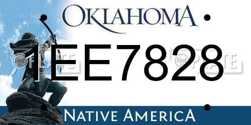 1EE7828 Oklahoma License Plate