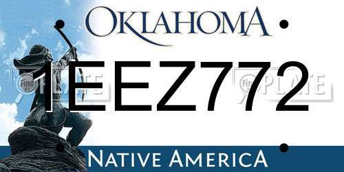 1EEZ772 Oklahoma License Plate