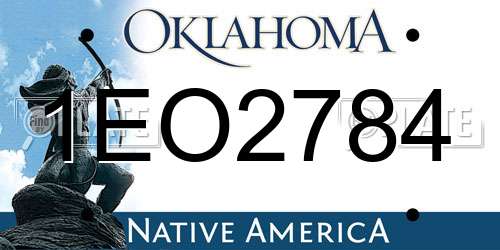 1EO2784 Oklahoma License Plate