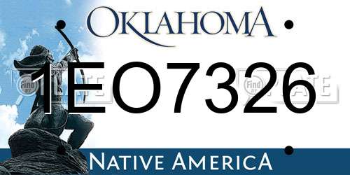 1EO7326 Oklahoma License Plate
