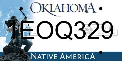 1EOQ329 Oklahoma License Plate